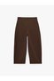 Buttoned Ribbed Balloon Form Regular Leg Barrel Trousers with Pockets - 2