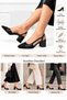 Women's Black Ankle Strap Thick Heeled Stylish Shoes 5 cm Heel - 4
