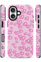 iPhone 16 Compatible - Pink Shiny Hearts, Double Layer Cover, Shiny Surface Protective Case - 2
