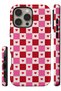 Compatible with iPhone 15 Pro - Plaid Heart Design, Double Layer Cover, Glossy Surface Protective Case - 2