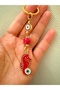 Red Seahorse Metal Keychain, Lucky Keychain, Metal Evil Eye Keychain Bag Accessory - 2