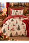 Single Duvet Cover Set with Elastic Sheets Lead Soldier Red
