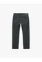 Normal Waist Five-Pocket Cotton Straight Fit Jean Trousers - 2