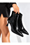 Women's Patent Leather Thin-Heeled Pointed-Toe Non-Slip Zippered Stylish and Elegant Ankle Boots
