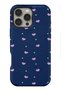 Compatible with iPhone 15 Pro - Navy Blue Hearts, Double Layer Cover, Glossy Surface Protective Case