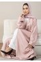 Pink Barbie Crepe Abaya with Matching Sheila for Office and Meetings - 4