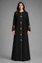Black Korean Nida Abaya | Luxury Modest Wear with Contrast Piping
