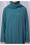 Teal Green Kids Abaya with Matching Hijab for Girls Korean Nida Fabric Modest Islamic Dress 9 - 3