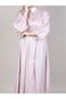 Pink Nida Abaya With Pleating Lines - 3