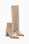 Lorie Beige Detachable Heel Women's Boots and Boots