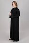 V-Neck Black Nida Embroidered Open Abaya - 2
