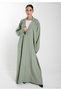Green Barbie Crepe Abaya with Matching Sheila for Office and Meetings
