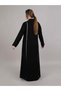 Black Nida Open Abaya with Lace - 4