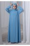 Sky Blue Kids Abaya with Matching Hijab for Girls Korean Nida Fabric Modest Islamic Dress 9 Colors