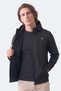 Crest I Men's Stand Collar Zippered Black Coat & Jacket - 4