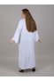 V-Neck White Nida Embroidered Open Casual Abaya - 4