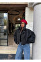 Black Balloon Sleeve Suede Jacket - 4