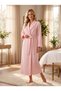 New Season Pink Quilted Shawl Collar Full Length 100% Cotton Winter Long Dressing Gown - 7
