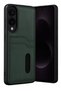 Samsung Galaxy S25 Compatible Edge Sara Leather Case with Business Card Holder - Dark Green - 6