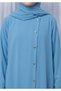 Sky Blue Kids Abaya with Matching Hijab for Girls Korean Nida Fabric Modest Islamic Dress 9 Colors - 3