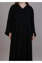 Black Crepe Flower Embroidered Abaya - 3