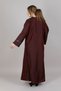 V-Neck Maroon Taffeta Fabric with Black Lace - 4