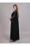 Black Crepe With White Thread Work Abaya - 2