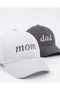 Dad Mom Embroidery Printed Handwritten Detailed 2-Piece Hat / Adjustable Embroidered Dad Mom Couple Hat - 4