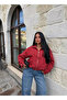 Red Lora Plaid Bomber Jacket - 5