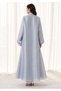 Dusk Blue Organza Abaya Set, Made in UAE - 3