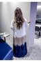 Shadow Abaya in White, Blue, and Light Grey Combination - CEY Fabric - 5