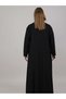 Lapel Collar Black Pocket Abaya with Pockets - 4