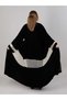 Black Velvet Abaya With Lace - 4