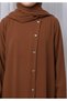 Brown Kids Abaya with Matching Hijab for Girls Korean Nida Fabric Modest Islamic Dress 9 Colors - 3
