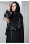 Black Phua Fabric Abaya with Thread Work Embroidery and Headscarf
