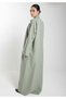 Green Barbie Crepe Abaya with Matching Sheila for Office and Meetings - 4