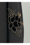 Premium Black Korean Nida Abaya – Elegant Handwork & Lace Floral Embroidery with Chiffon Headscarf - 5