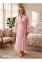 New Season Pink Quilted Shawl Collar Full Length 100% Cotton Winter Long Dressing Gown - 4