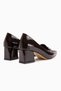 Marjan Brown Patent Leather Buckle Women's Heeled Shoes - 5