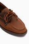 Janica Genuine Leather Tan Lace-Up Women's Loafers - 5