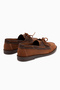 Janica Genuine Leather Tan Lace-Up Women's Loafers - 7
