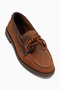 Janica Genuine Leather Tan Lace-Up Women's Loafers