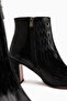 Teresa Black Patterned Heeled Women's Boots - 5