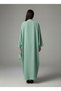 Signature Korean Nida Sage Green Open Abaya Minimalist High-Neck Design - 4