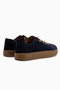 Judi Genuine Leather Navy Blue Suede Comfortable Sole Women's Sneakers - 5