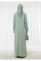 Harir Maqsood Green Prayer Abaya I Attached Hijab Design - 4