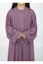 Purple Premium 3-Piece Kids Abaya Set – Lightweight Harir Maqsood Modest Wear for Girls - 2