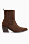 Elvia Brown Suede Elastic Women's Boots