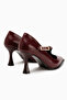 Sonja Burgundy Belted Women's Heeled Shoes - 6