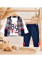 Baby Boy Cotton Plaid Pattern Snap-Back Vest 3-Piece Set Long Sleeve Printed T-Shirt and Pants - 5